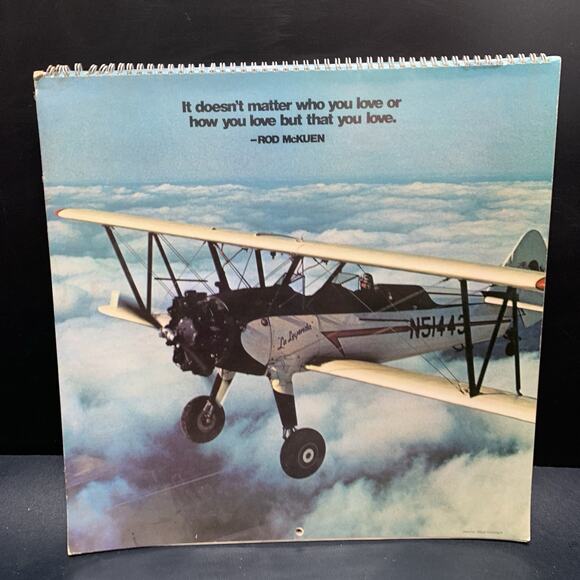 Vintage 1974 The Rod McKuen Calendar & Datebook Unmarked 12”. F5 - Picture 2 of 7